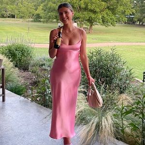 Zara pink silk dress